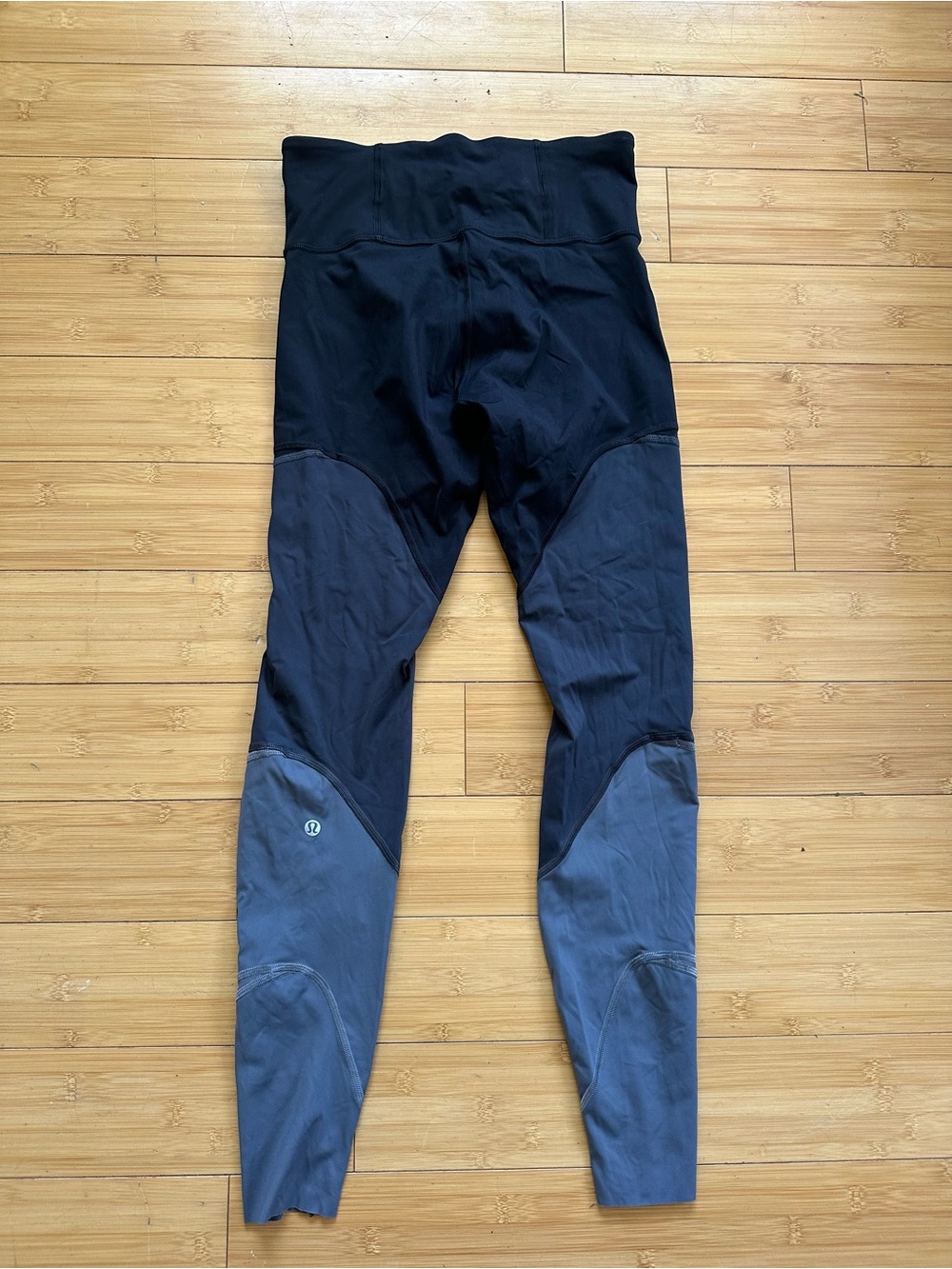 lululemon athletica Two-Tone Black and Blue Performance Tights